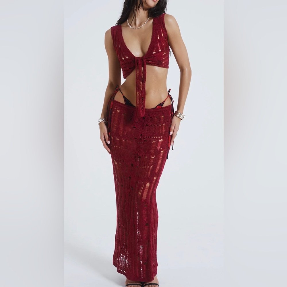 JADED LONDON BURGUNDY TWO PIECE